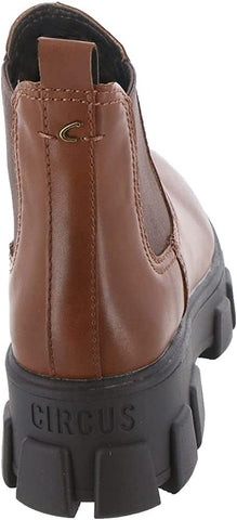 Circus by Sam Edelman Darielle Cuoio Brown Pull On Chunky Lug Sole Ankle Boots