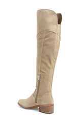 Vince Camuto Kreesell Taupe Suede Classic Over The Knee Tall Riding Flat Boots