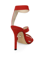 SCHUTZ Lauanne Scarlet Red Strappy Ankle Strap Open Toe Stiletto Heel Sandals