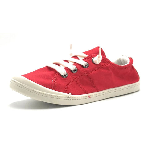 Forever Link Women's Comfort-01 Red Classic Slip-On Comfort Fashion Sneakers