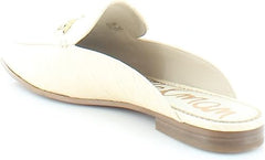 Sam Edelman Linnie Eggshell Chain Embellished Slip On Almond Toe Flat Mules