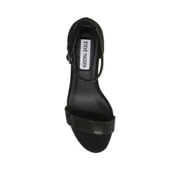 Steve Madden Irenee-R Black Round Open-Toe Ankle-Strap Casual Block Heel Sandal