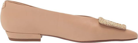 Sam Edelman Janina Macadamia Slip On Pointed Toe Buckle Detailed Flats Shoes