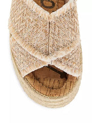 Sam Edelman Ashlynn Sand Fashion Slip On Wedge Platform Open Toe Slides Sandals