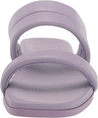 Dolce Vita Adore Lilac Leather Slip On Strappy Open Squared Toe Slides Sandals