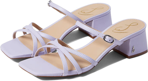 Sam Edelman Rachelle Lilac Slip On Multi Cross Over Buckle Strap Heeled Sandals