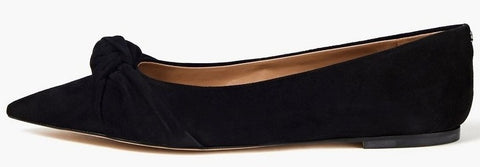 Sam Edelman Wheaton Black Suede Fashion Slip On Pointed Toe Ballet Flats