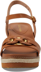 Cole Haan Cloudfeel Espadrille Link Brown Open Toe Ankle Strap Wedge Heel Sandal