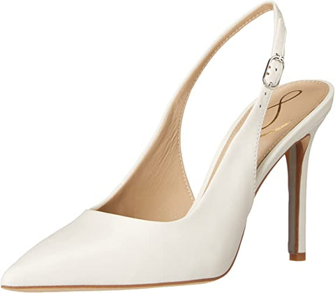 Sam Edelman Hazel Sling Bright White Pointed Toe Stiletto Heel Fashion Pumps