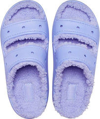 Crocs Unisex-Adult Digital Violet Classic Cozzzy Platform Sandals Fuzzy Slippers Slides 7