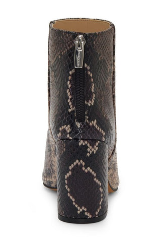 Vince Camuto Benedie Mauve Multi Snake Block Heel Pointed Toe Leather Booties