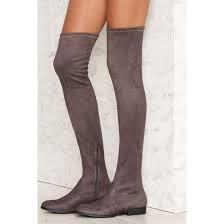 LFL by Lust For Life Radikal Taupe Suedette Thigh High Rounded Toe Stretchy Boot