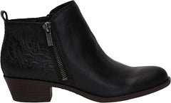 Lucky Brand Basel Black/Black Design  Low Cut Fashion Designer Zipper Ankle Booties