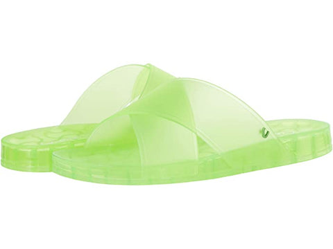 Sam Edelman Jelly Jaylee Citrus Lime Color Block Translucent Slip Slide Sandals