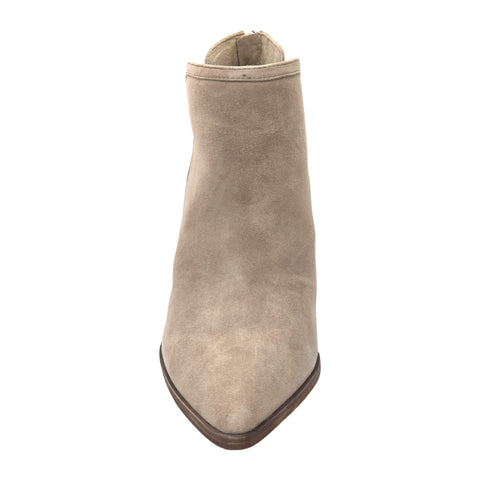 Vince Camuto Pentila Truffle Taupe Leather Pointed Toe Zipper Closure Booties