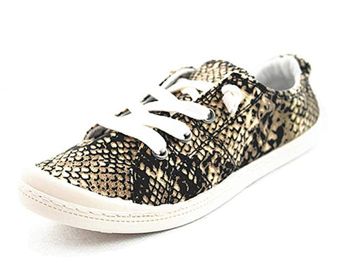 Forever Link Women's Classic Slip-On Comfort Fashion Sneaker, Snake (8.5)