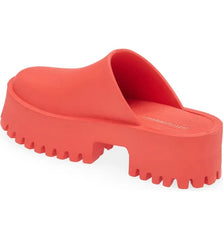 Jeffrey Campbell Clogge Red Fashion Slip On Chunky Platform Mule Clog Sandals