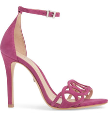 Schutz Sthefany Grape Open Toe Adjustable Buckle Ankle Strap Stiletto Sandal