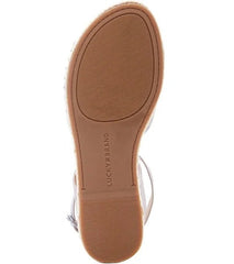Lucky Brand Gladas Chinchilla Grey Espadrille Wedge Open Toe Platform Sandals