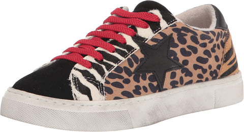 Steve Madden Rubie Leopard Low Top Star Shoes Red Lace Up Fashion Sneaker