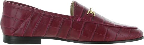 Sam Edelman Loraine Berry Almond Toe Slip On Stacked Heel Fashion Loafers