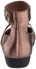 Aerosoles Arcade Bronze Metal Embellished Ankle Slip On Round Toe Mule Wedge