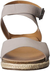 Lucky Brand Gladas Chinchilla Grey Espadrille Wedge Open Toe Platform Sandals