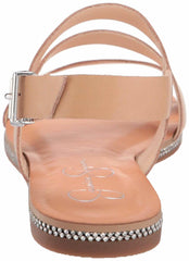 Jessica Simpson Braelyn Flat Sandal Buff Nude Leather Open Toe Flat Sandals