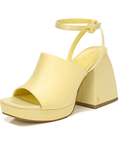 Circus by Sam Edelman Miranda Yellow Ankle Strap Squared Open Toe Heeled Sandals
