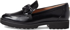 Cole Haan Geneva Chain Black Leather Slip On Rounded Toe Classic Loafers