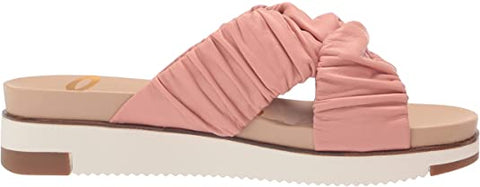 Sam Edelman Aliana Cali Rose Leather Wedge Cushioned Slip On Slides Sandals