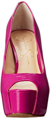 Jessica Simpson Carri Platform Pump Twilight Magenta Pink Patent Peep Toe Pump