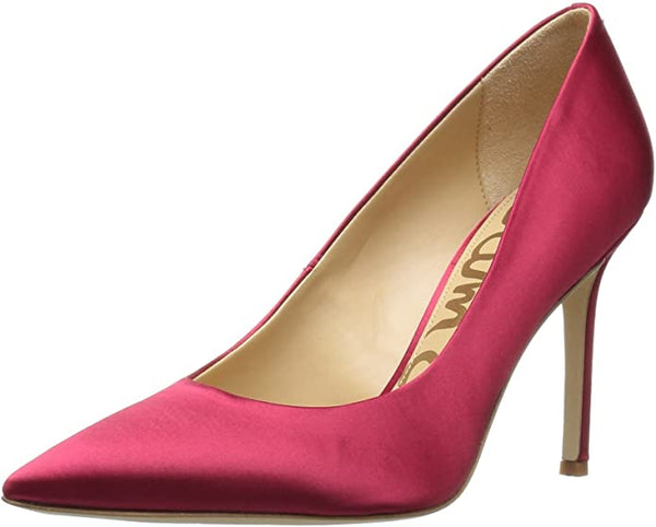 Sam Edelman Hazel Stiletto Dress Pointy Toe Pump Havana Red Satin