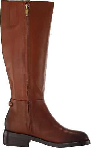 Sam Edelman Mable Rich Cognac Athletic Calf Round Toe Block Heel Mid-Calf Boots