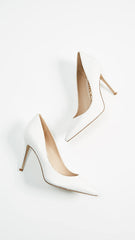 Sam Edelman Hazel Bright White Stiletto Heel Pointed Toe Slip On Fashion Pumps