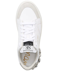 Sam Edelman Madara White Leather Lace Up Rounded Toe Low Top Fashion Sneakers