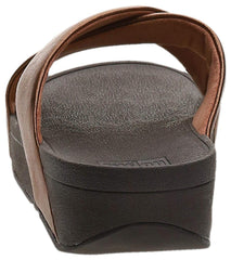 FitFlop Women's Lulu Cross Slide Sandals-Leather Bronze Leather Wedge Mule