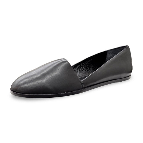 Saint & Libertine Fiji Black Leather Fashion Slip On Rounded Toe Flat Shoes