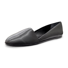 Saint & Libertine Fiji Black Leather Fashion Slip On Rounded Toe Flat Shoes