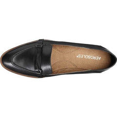 Aerosoles Women's South East Shoe Black Leather slip On Loafer