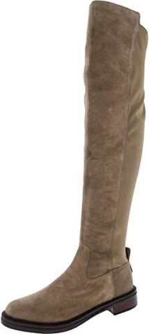 Sam Edelman Narisa CLT Taupe Side Zip Round Toe Chunky Heel Over The Knee Boots