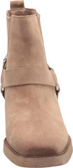 Sam Edelman Bellamie Deep Taupe Squared Toe Pull On Embellished Ankle Boots