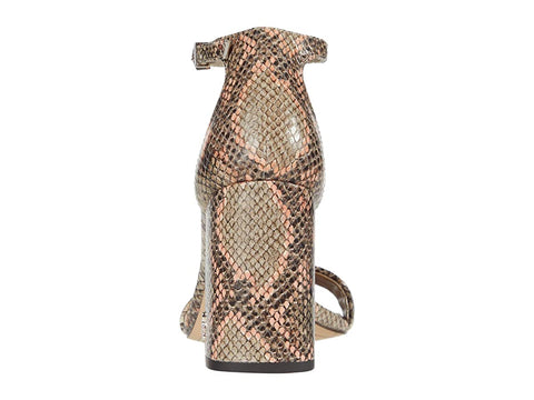 Sam Edelman Daniella Peach Snake Printed Ankle Strap Block Heeled Dress Sandals
