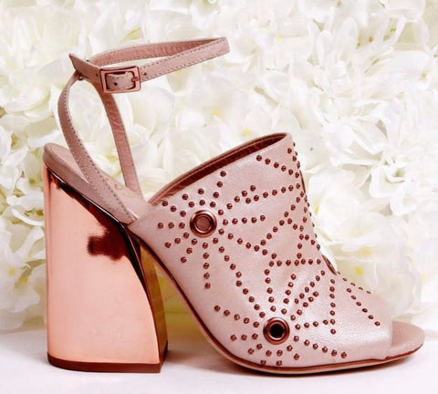 Ivy Kirzhner Epoque Blush Pink Leather Peep-toe Embellished Open Sandals Pumps (7)
