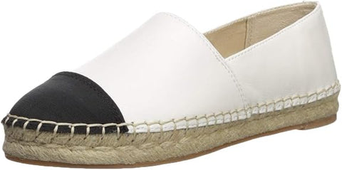 Sam Edelman Krissy White Black/Classic Rounded Cap Toe Slip On Espadrille Flats 11