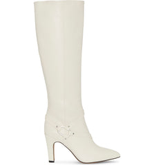 Vince Camuto Charmina Pointed Toe Warm Winter White Leather Knee High Boot