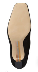 Sam Edelman Lani Black Square Toe Pull On Spooled Heels Chelsea Fashion Boots