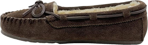 Clarks Women's Suede Moc Indoor and Outdoor Squared Toe Slip On Casual Slippers