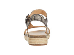 Lucky Brand Gabrien Natural Snake Suede Espadrille Flat Sandal Ankle Wedge Heel