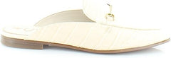 Sam Edelman Linnie Eggshell Chain Embellished Slip On Almond Toe Flat Mules